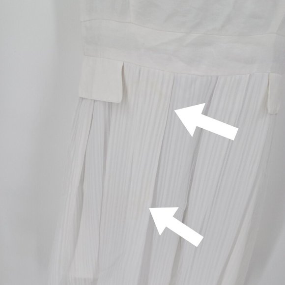 WALTER BAKER Dress Womens M White Jolie Chiffon Cut Out Bridal Bachelorette Flaw - Picture 4 of 16